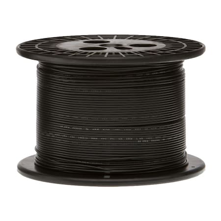 14 AWG Gauge UL1007 Solid Hook-Up Wire, 300V, 0.0641 Diameter, Black, 1000' Length